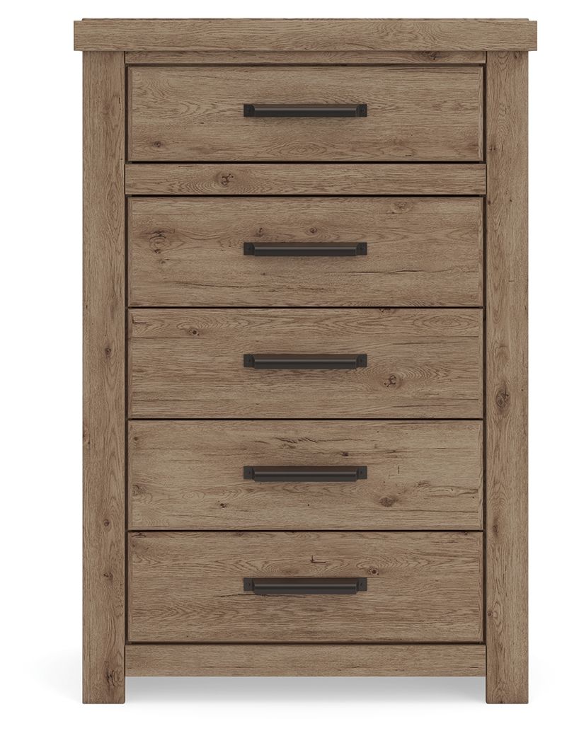 Garistyn - Five Drawer Chest - Light Brown