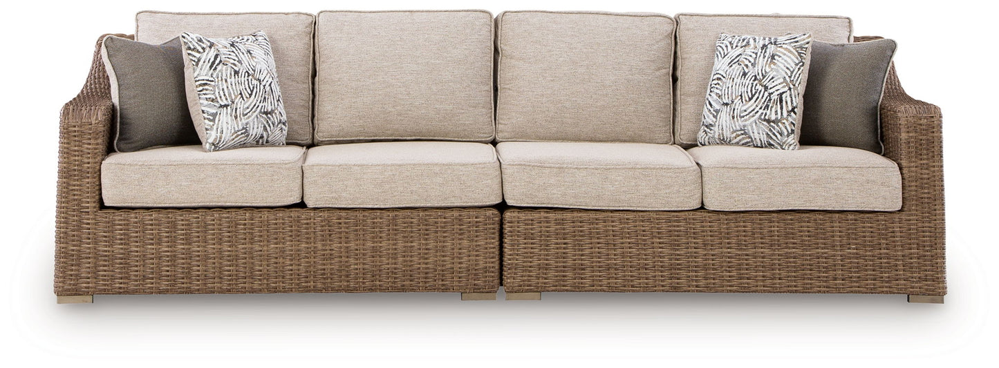 Revare Beach - RAF/LAF Loveseat With Cushion (Set of 2) - Beige