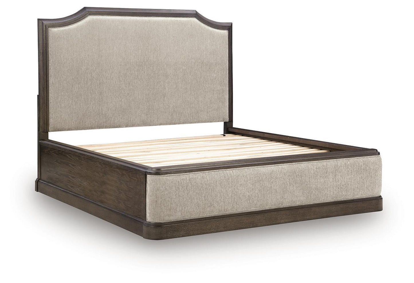 Bannette - King Upholstered Panel Bed - Dark Brown