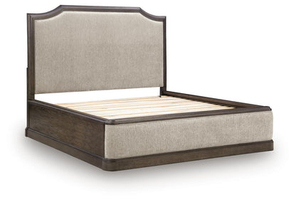 Bannette - King Upholstered Panel Bed - Dark Brown