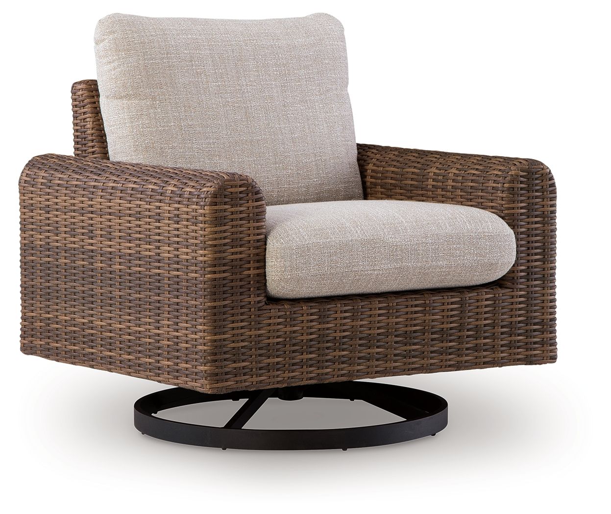 Angel Island - Swivel Lounge With Cushion - Gray / Brown