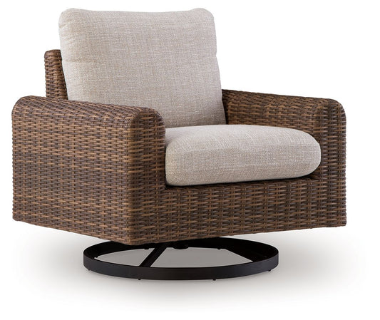 Angel Island - Swivel Lounge With Cushion - Gray / Brown