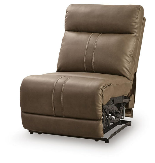 Max-Media - Power Armless Recliner With Adjustable Headrest - Biscotti