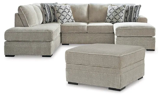 Calnita 2-Piece Sectional With Ottoman