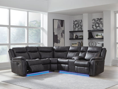 Perarrygin - 2-Piece Reclining Sectional - Carbon