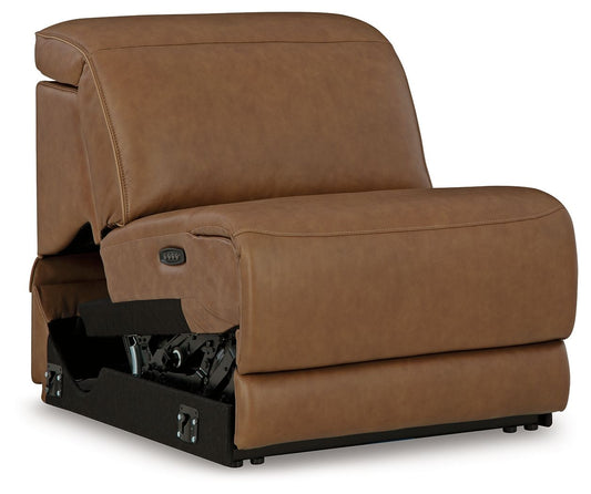 Rally-Up - Power Armless Recliner With Adj Headrest - Caramel