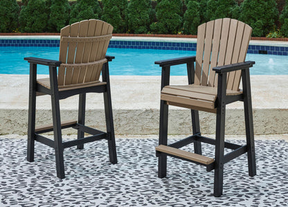 Fairen Trail - Tall Barstool (Set of 2) - Black / Driftwood