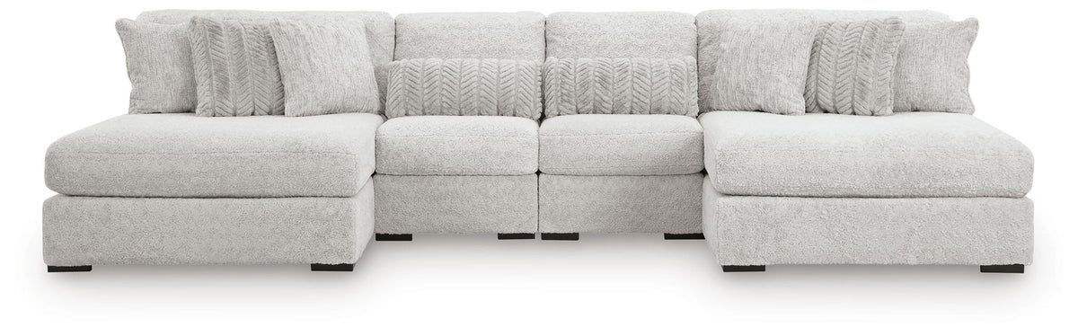 Snodoodle - 4-Piece Sectional With 2 Armless Chaises - Arctic