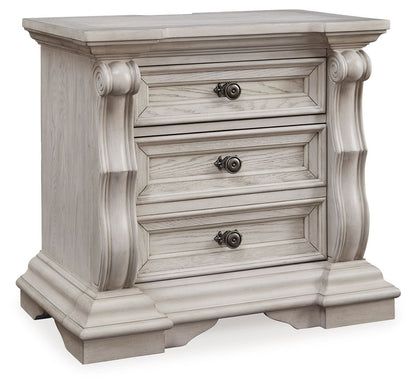 Andonhall - Three Drawer Night Stand - Antique White