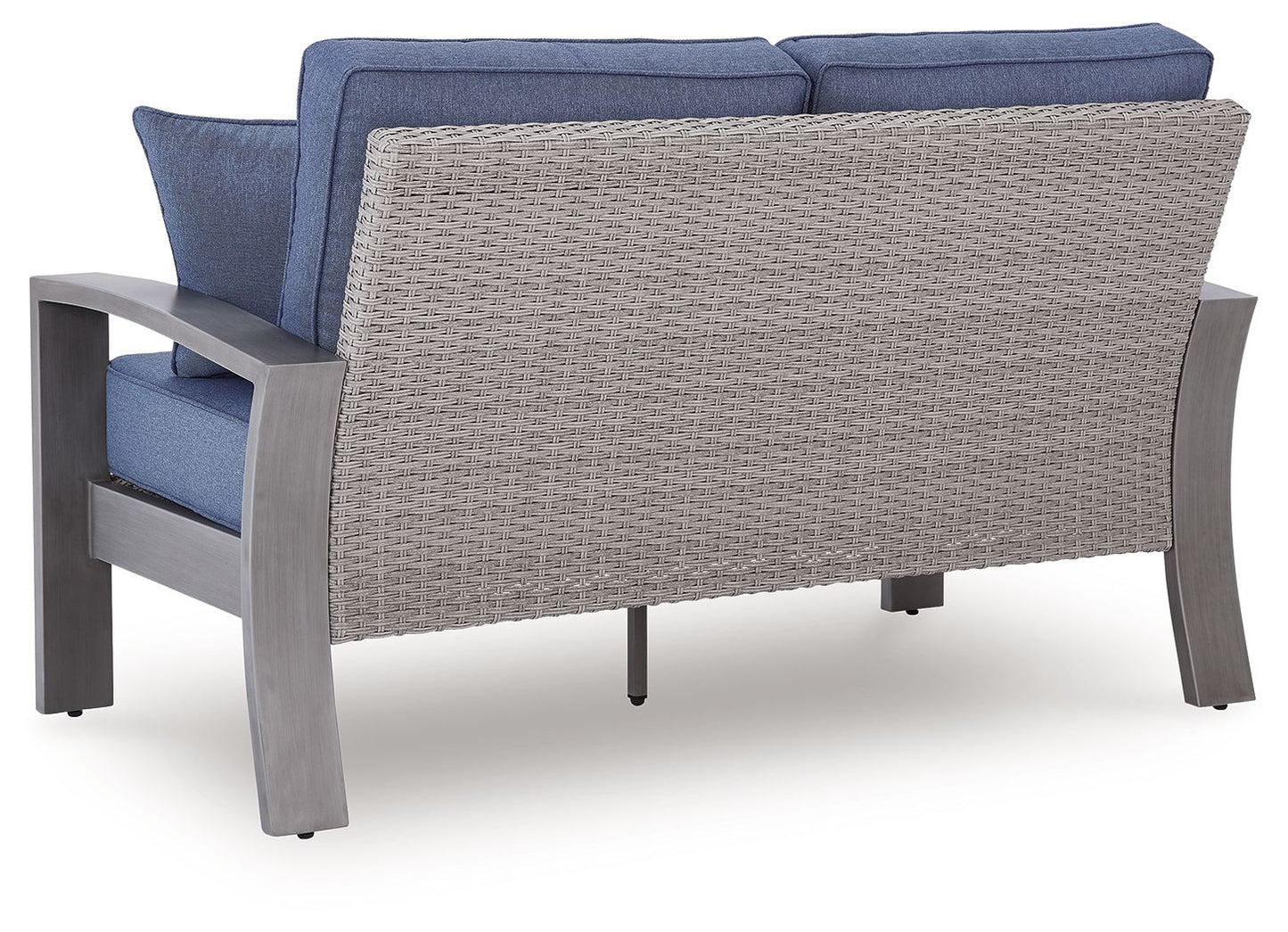 Dillon Beach - Loveseat With Cushion - Blue / Gray