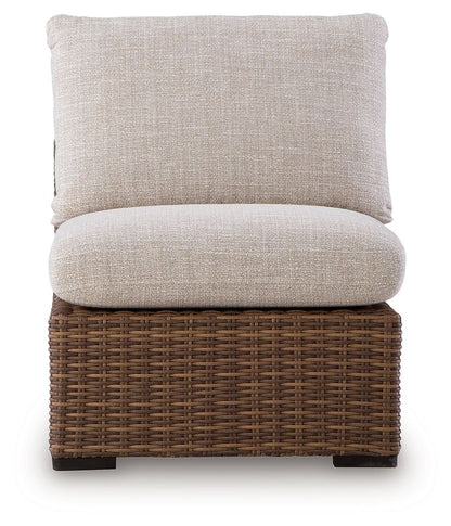 Angel Island - Armless Chair With Cushion - Beige / Brown