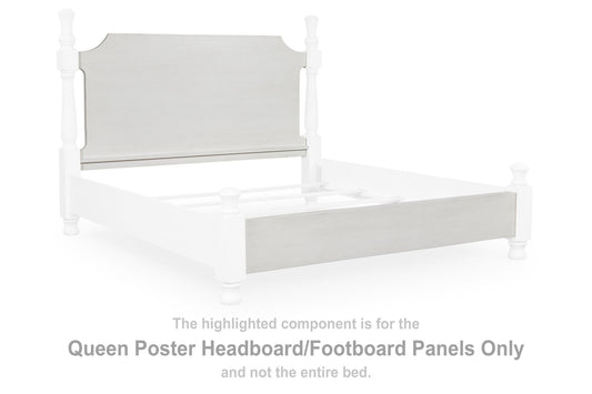 Chadworth - Queen Poster Headboard/Footboard Panels - Antique White