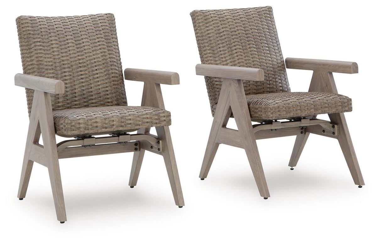 Carisbo - Rocking Arm Chair (Set of 2) - Beige