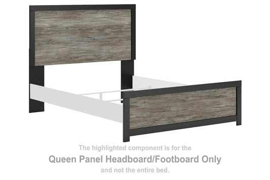 Jonnifer - Queen Panel Headboard/Footboard - Black / Gray