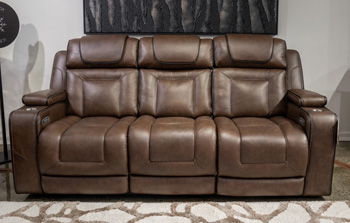 Stargin - Power Recline Sofa With Adjustable Headrest - Hickory