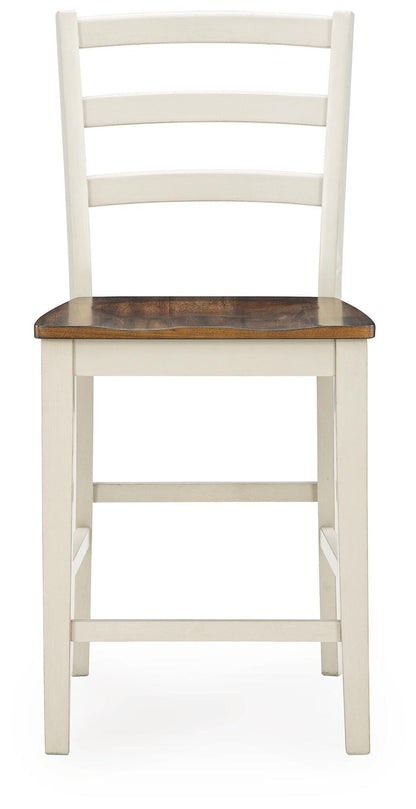 Jendanton - Barstool (Set of 2) - Brown / Antique White