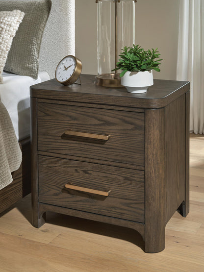 Darimore - Two Drawer Night Stand - Burnished Brown