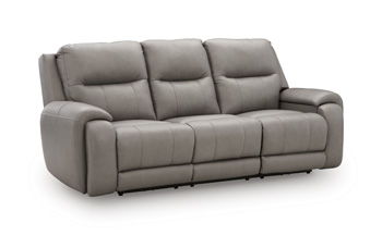 Trendsetter - Power Reclining Sofa With Audio Seating - Ash