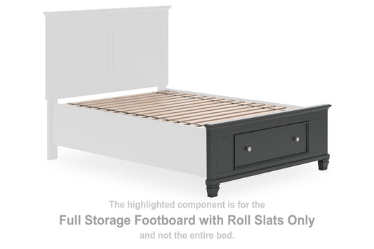 Lanolee - Full Storage Footboard With Roll Slats - Black