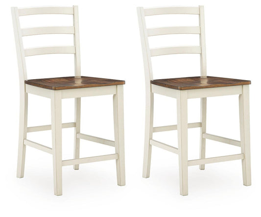 Jendanton - Barstool (Set of 2) - Brown / Antique White