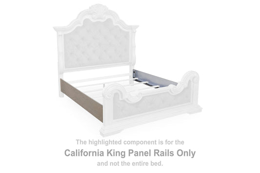 Andonhall - California King Panel Rails - Antique White