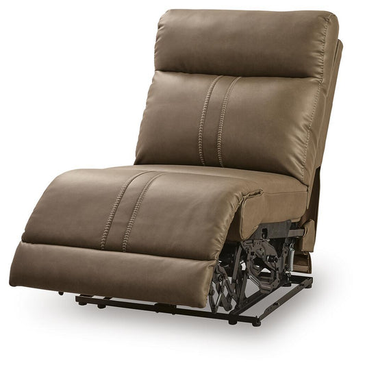 Max-Media - Power Armless Recliner With Adjustable Headrest - Biscotti