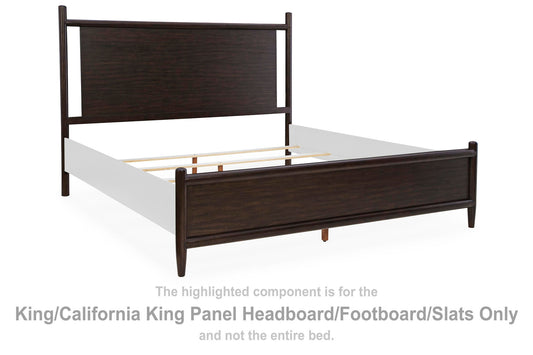 Dantenton - King/California King Panel Headboard / Footboard / Slats - Merlot