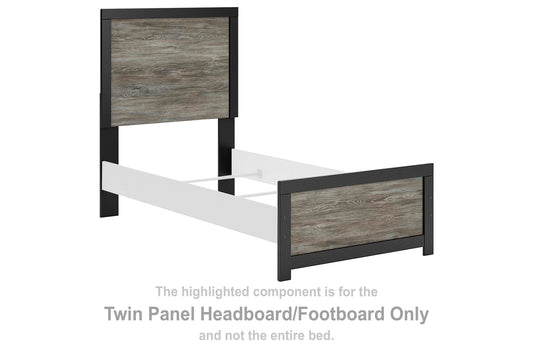 Jonnifer - Twin Panel Headboard/Footboard - Black / Gray