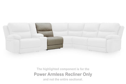 Brannigan - Power Armless Recliner With Adjustable Headrest - Pebble