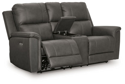 Beryton - Power Reclining Loveseat With Console / Adjustable Headrest