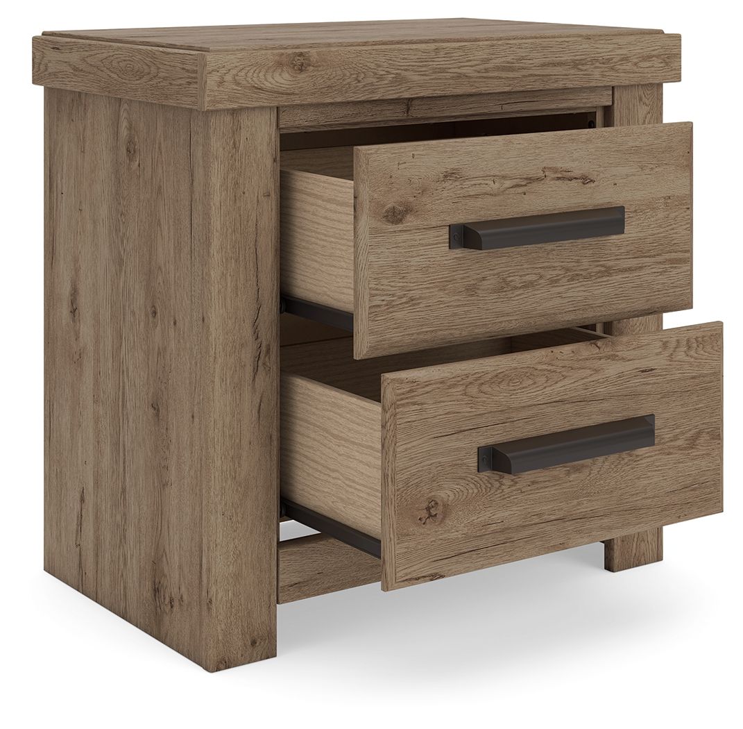 Garistyn - Two Drawer Night Stand - Light Brown