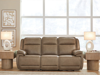 Malcesine - Power Reclining Sofa With Adjustable Headrest - Sahara