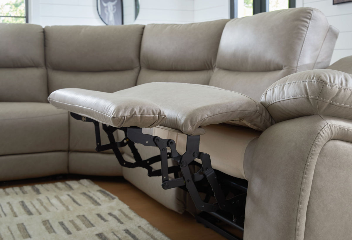 Brannigan - 7-Piece Reclining Sectional With 2 Storage Console - Pebble