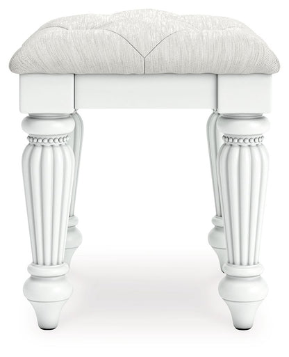 Maylilly - Vanity Upholstered Stool - White