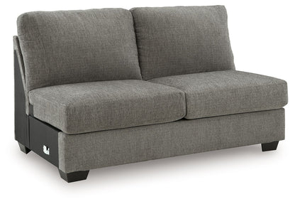 Newellen - Armless Loveseat - Greystone