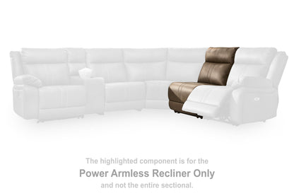 Max-Media - Power Armless Recliner With Adjustable Headrest - Biscotti
