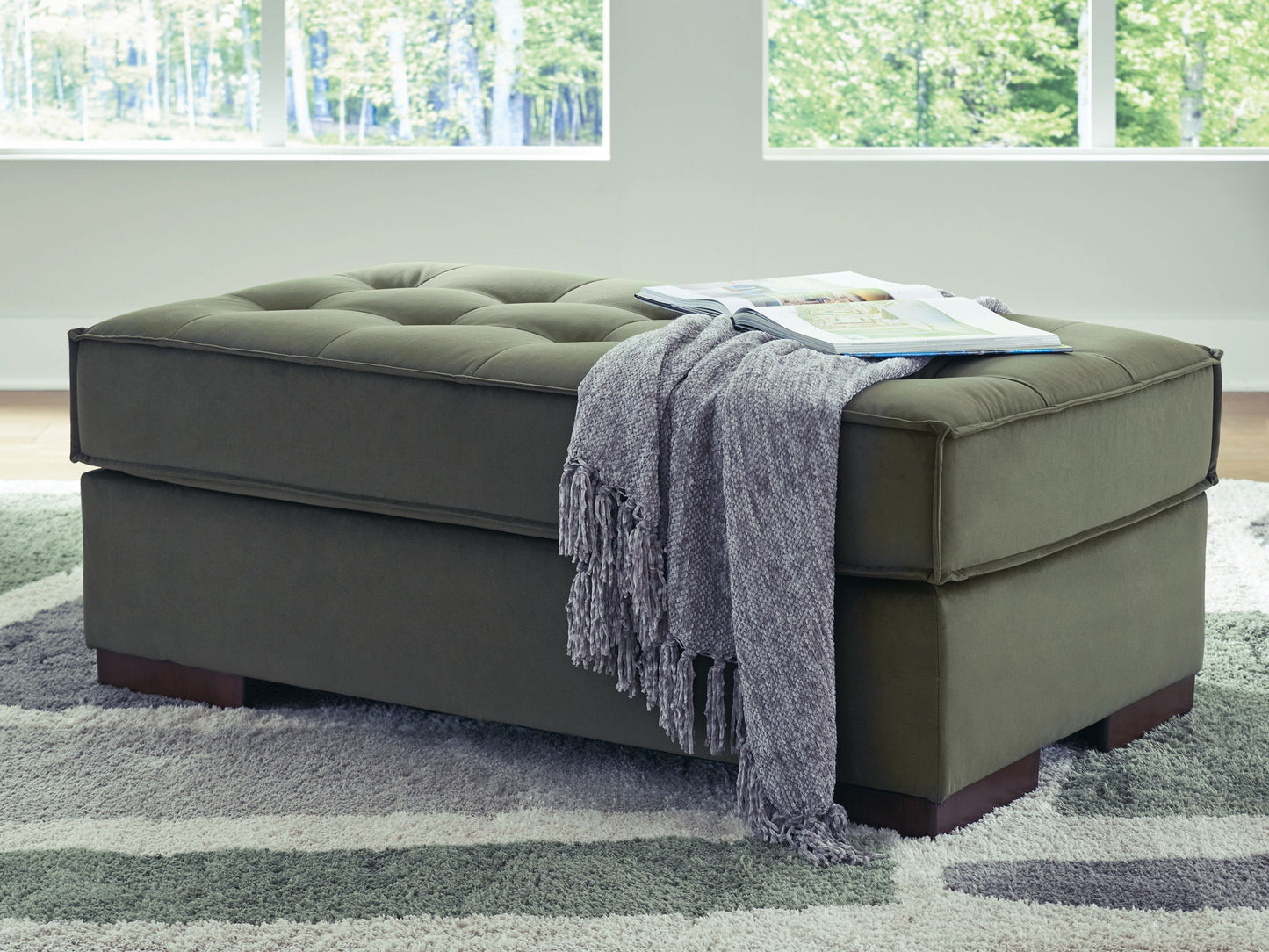 Chalcombe - Oversized Accent Ottoman - Olive