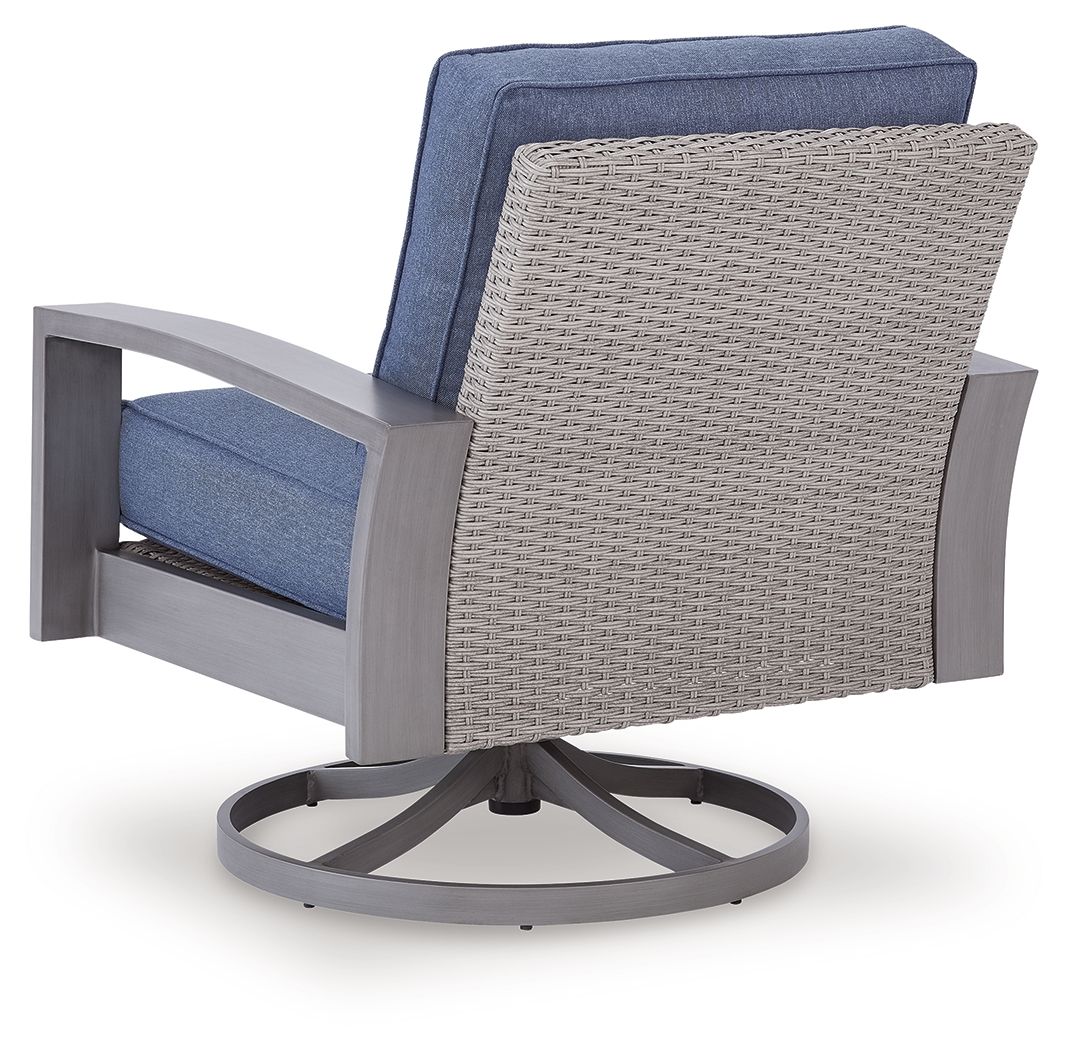 Dillon Beach - Swivel Lounge With Cushion - Blue / Gray