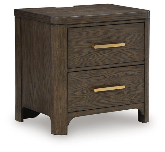 Darimore - Two Drawer Night Stand - Burnished Brown