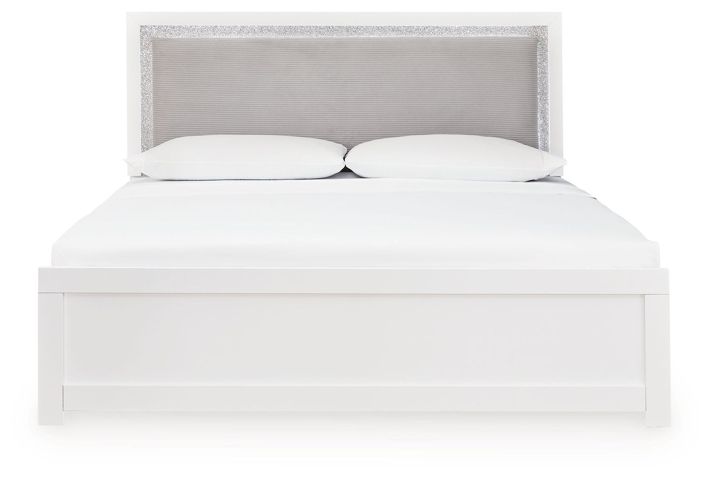 Raechalla - King Upholstered Panel Bed - White