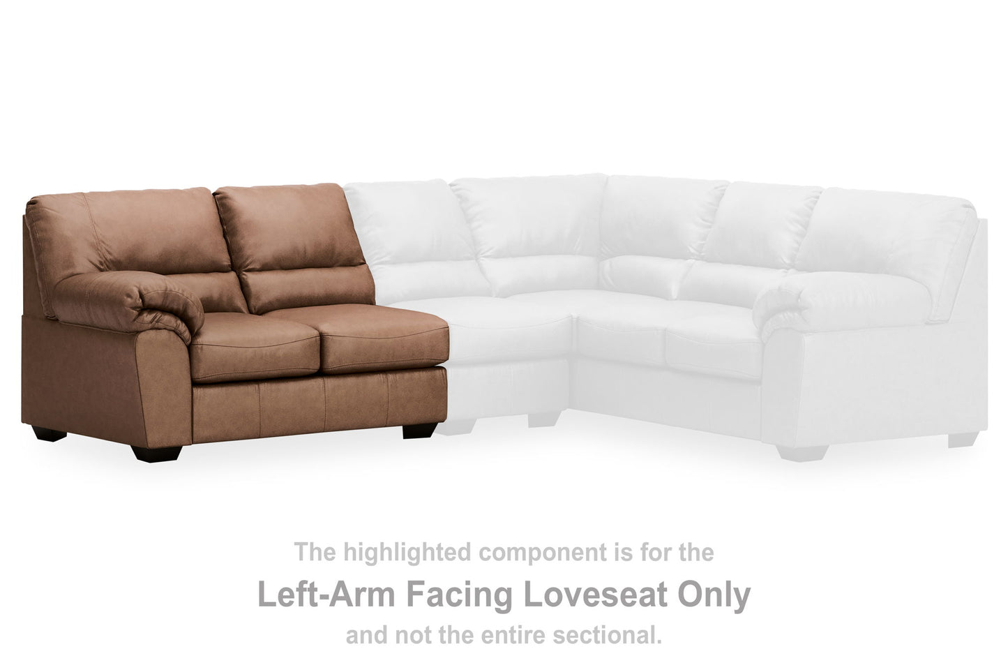 Whitlock - LAF Loveseat - Caramel