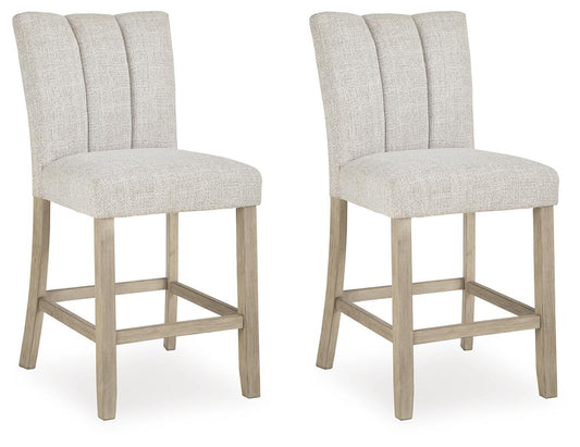 Karmenton - Upholstered Barstool (Set of 2) - Bisque