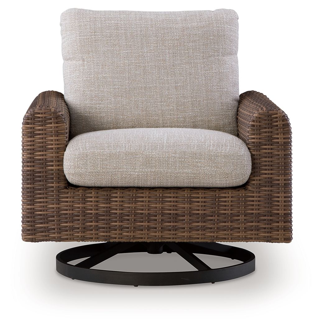 Angel Island - Swivel Lounge With Cushion - Gray / Brown