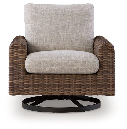 Angel Island - Swivel Lounge With Cushion - Gray / Brown