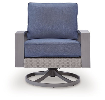 Dillon Beach - Swivel Lounge With Cushion - Blue / Gray