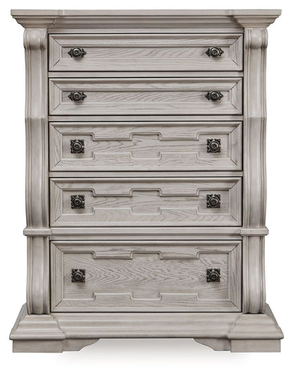 Andonhall - Five Drawer Chest - Antique White