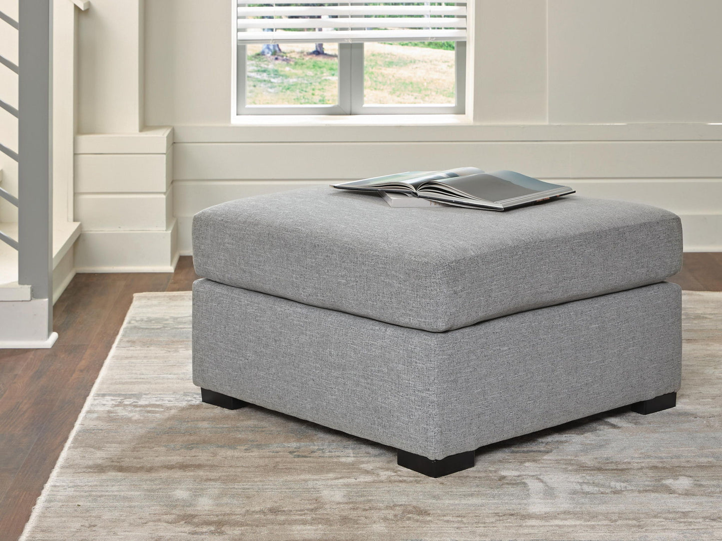 Artisian Loft - Oversized Accent Ottoman - Pewter