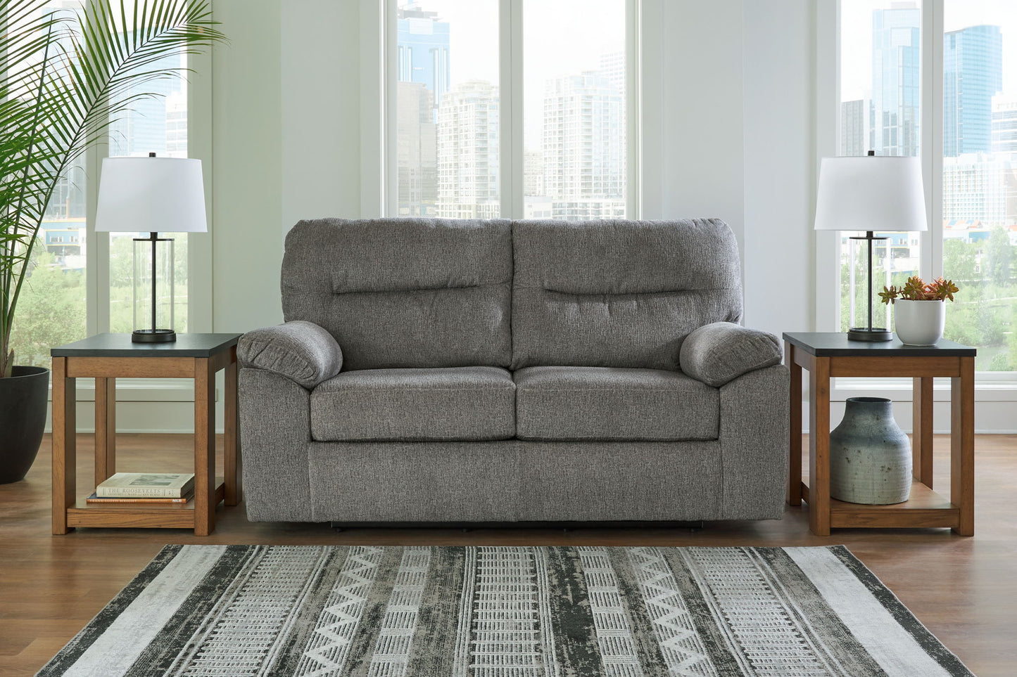 Bindura - Glider Loveseat - Mineral