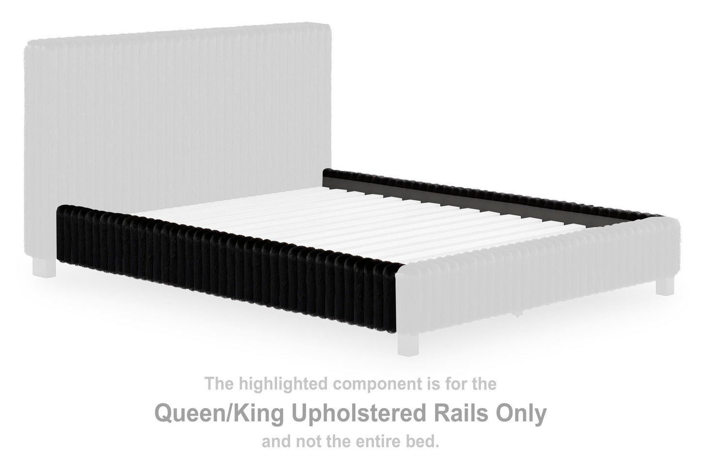 Birmonton - Queen/King Upholstered Rails - Black