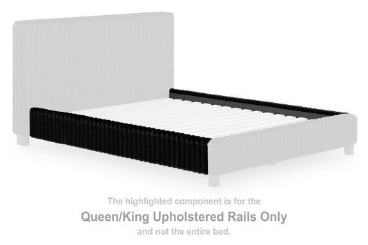 Birmonton - Queen/King Upholstered Rails - Black